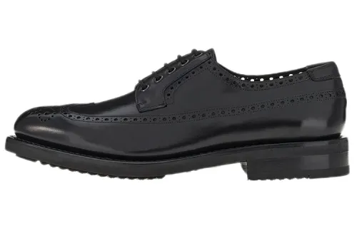 FERRAGAMO Ferragamo first layer cowhide Derby lace-up shoes men's casual men's black
