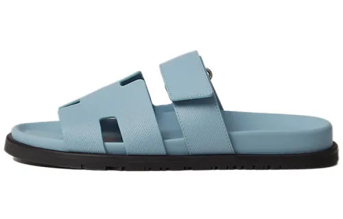 HERMES Chypre Slide Slippers Men's Cerulean