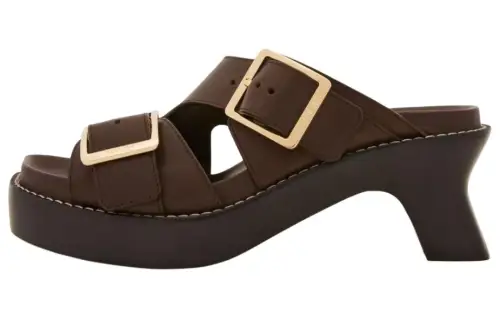 LOEWE 70mm Buckled Leather Mules