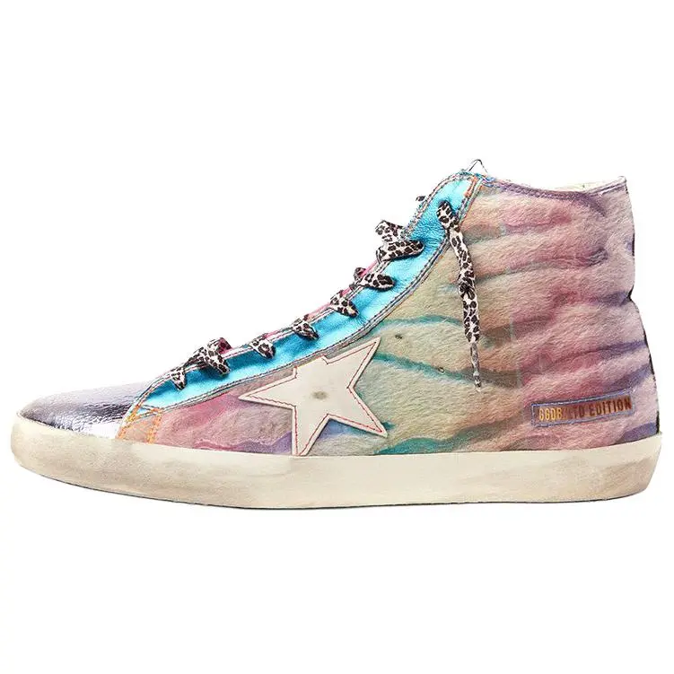 Golden Goose Francy High top Stylish Skateboarding Shoes Women's Multicolor Distressed