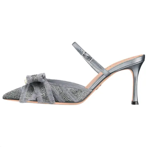DIOR Adiorable Closed Toe Slippers 8cm Women's Silver