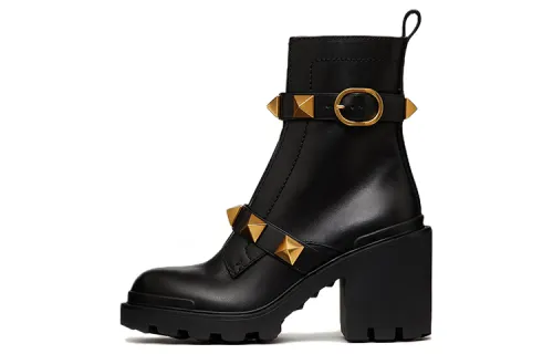 Valentino Garavani Roman Stud Almond Toe Ankle Boots