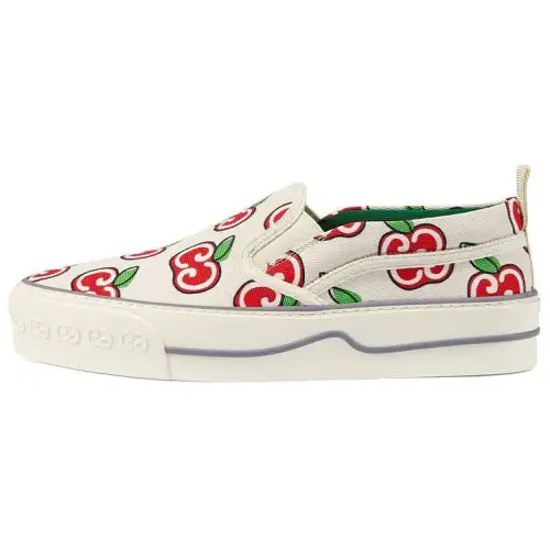 GUCCI Tennis 1977 Stylish Skateboarding Shoes Women's White