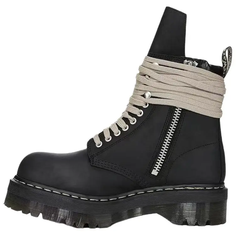 RICK OWENS /RO Dr. Martens Collaboration 1460 Short Combat Boots Women's Black