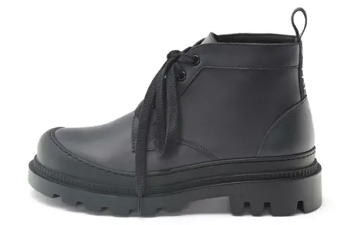LOEWE Leather Lace Up Ankle Boots Women's Black