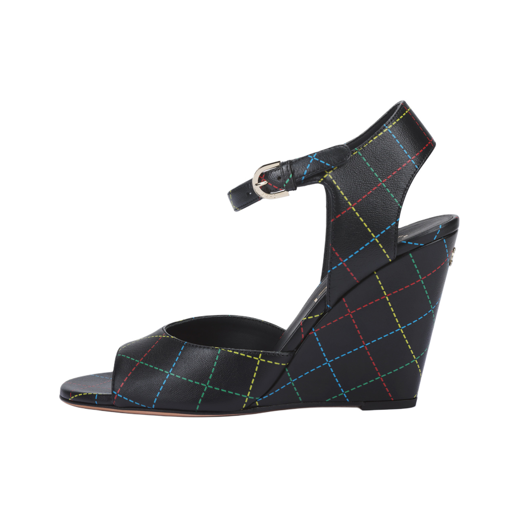 CHANEL 23C Early Spring Cow Leather One Strap Sandals Women's Black