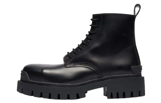 Balenciaga Small Cowhide Lacing Mid Boots 'Black'