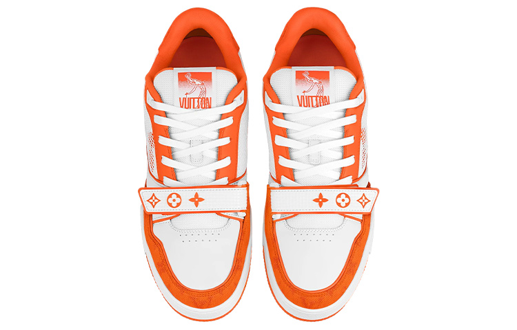 Мужские кеды Louis Vuitton LOUIS VUITTON Trainer (бело-оранжевая) — фото 4