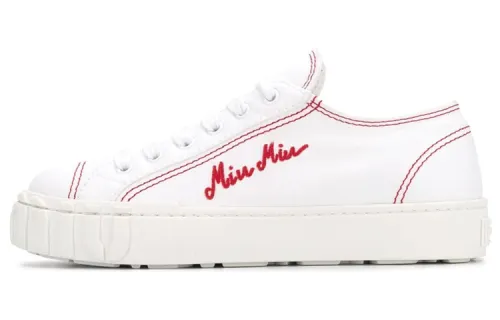 MIU MIU Low top Canvas Shoes Women's White