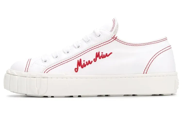 MIU MIU Low top Canvas Shoes Women's White