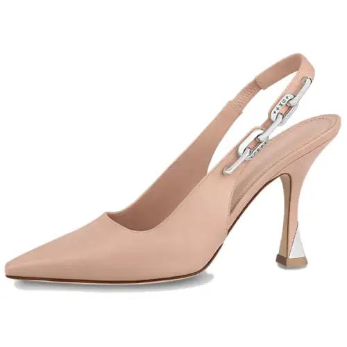 LOUIS VUITTON Sparkle Leather Slim Heel High Heels 9.5cm Women's Pink