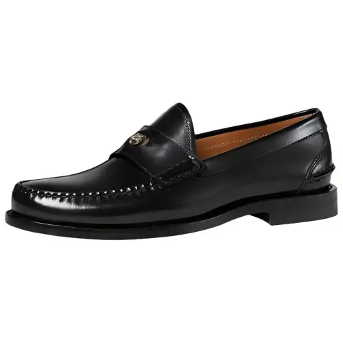GUCCI Patent Leather Loafers Men's Black
