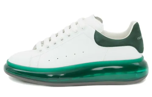 Alexander McQueen Oversized Cow Leather Low top Stylish Skateboarding Shoes Men's Bottle Green