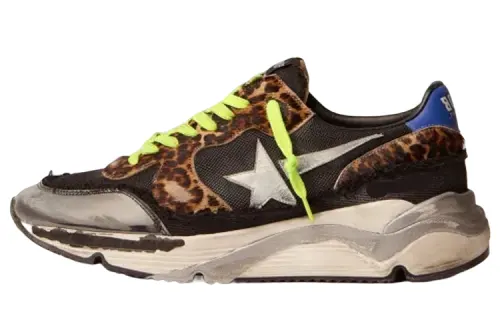 Golden Goose Running Sole Abrasion Resistant Low top Casual Shoes Men's Black Distressed