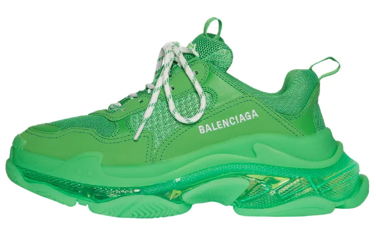 Balenciaga Triple S Low top Chunky Sneakers Women's Neon Green