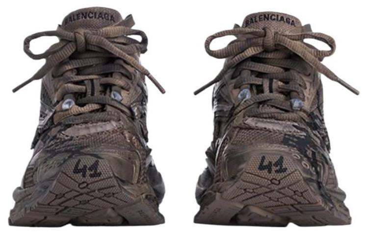 Мужские кроссовки Balenciaga Runner Graffiti (серо-коричневые) — фото 4