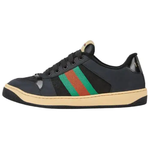 GUCCI Screener Low top Skateboard Shoes 3cm Women's Black