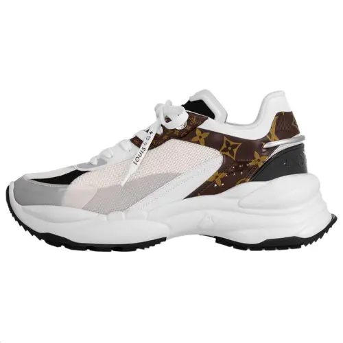 LOUIS VUITTON Run 55 TRAINERS Canvas Low top Casual Shoes Women's Brown