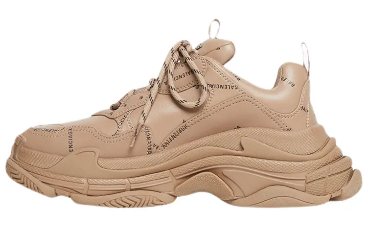 Balenciaga All Over Logo Triple S Beige