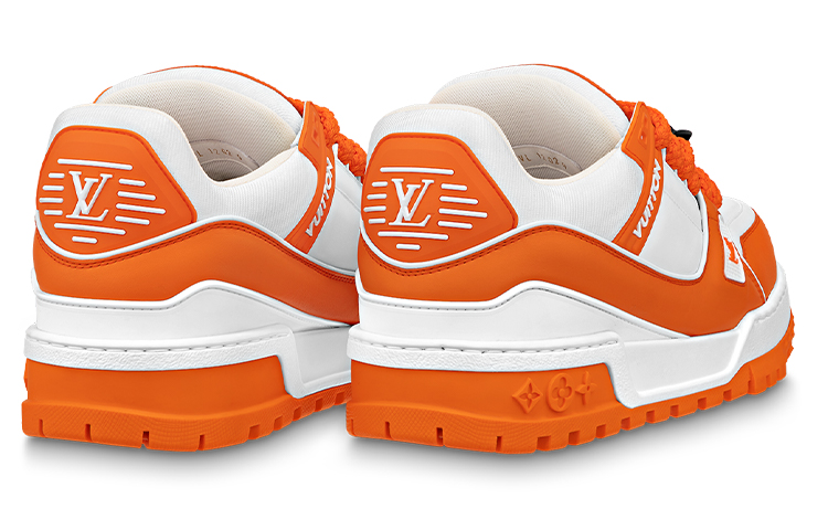 Мужские кеды Louis Vuitton Trainer Maxi (бело-оранжевый) — фото 3