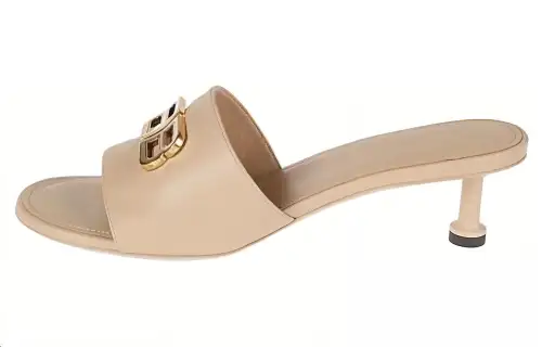 Balenciaga Bb Logo Plaque Heeled Mules Women's
