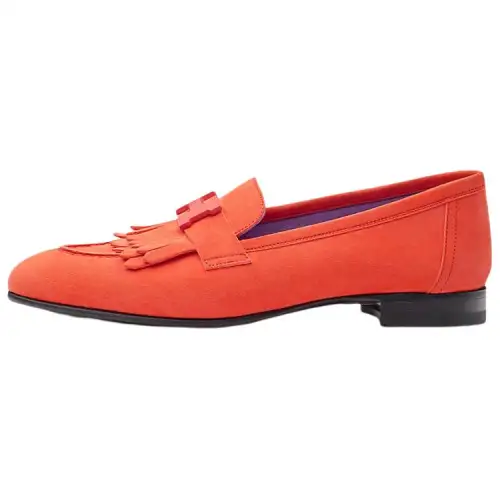 HERMES Royale Leather Women's Casual Shoes Women's Red