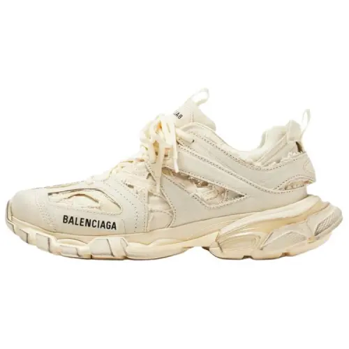 Balenciaga Track Canvas Low top Chunky Sneakers Men's Beige