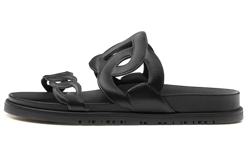 HERMES Extra Slide Slippers Women's Black