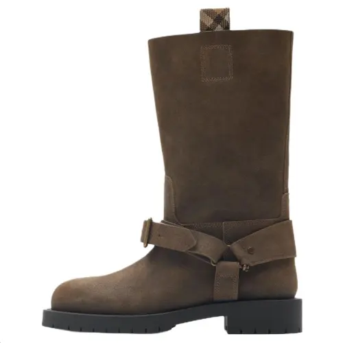Burberry Saddle Ankle Boots Women's Lake Color