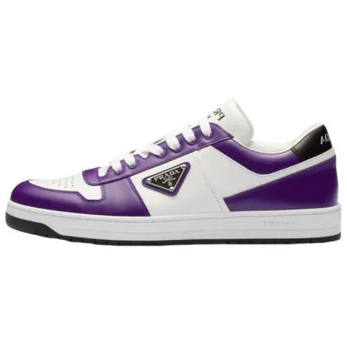 PRADA Leather Low top Stylish Skateboarding Shoes Men's Purple