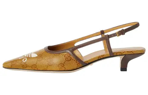 GUCCI Adidas Originals Collaboration Irregular Heel High Heels Women's Brown