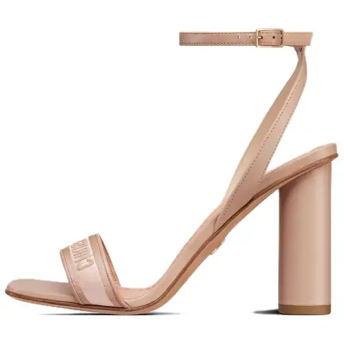 DIOR Dway Leather One Strap Sandals 10cm Women's Pink