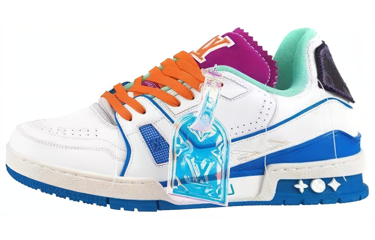 Мужские кеды Louis Vuitton Trainer (бело-синий)