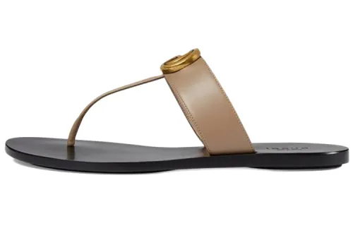 GUCCI GG Marmont Flip Flops Women's Brown