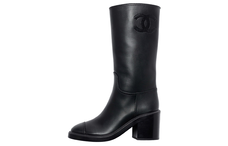 Женские сапоги Chanel (черные)