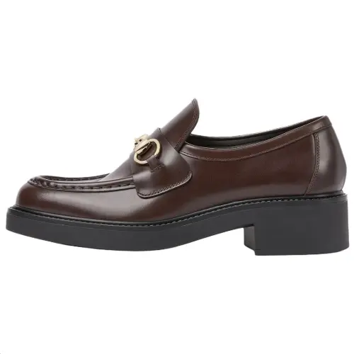GUCCI Horsebit Leather Loafers 4.3cm Women's Brown