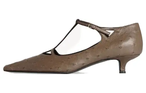 THE ROW Leather Slim Heel High Heels 3.8cm Women's Umber
