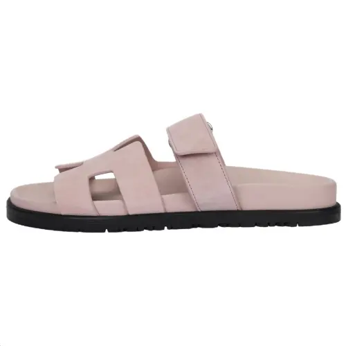 HERMES Chypre Minimalist Fashion Slide Slippers Women's Pink
