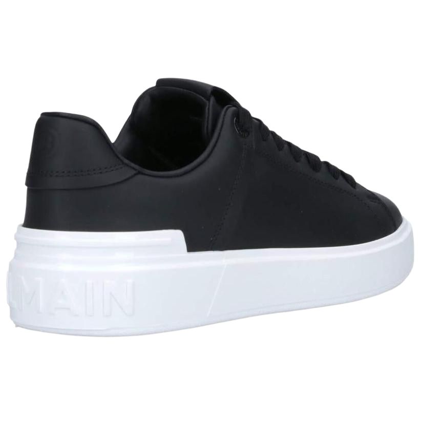 Женские кеды BALMAIN Leather Sneakers (черные) — фото 4