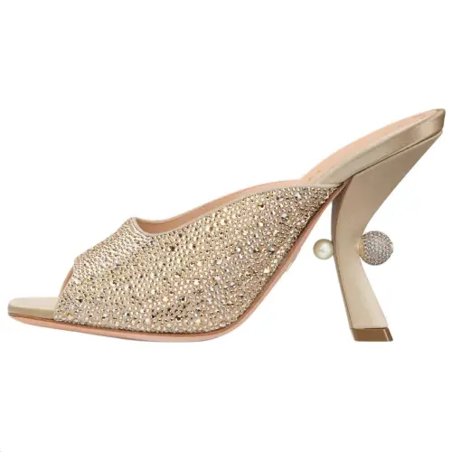 DIOR Tribales Slide Slippers 10cm Women's Beige