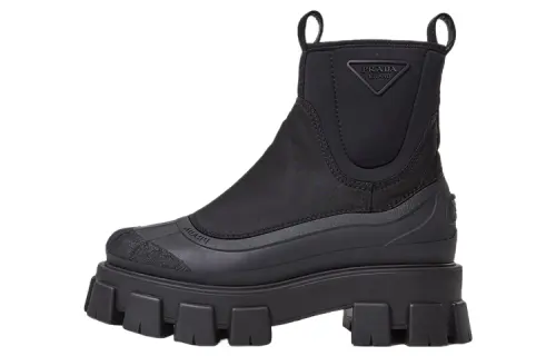 PRADA Monolith Ankle Boots Men's Black