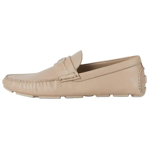 GUCCI Leather Loafers Men's Light Brown