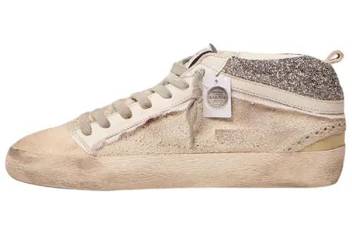 Golden Goose Mid Star Skateboard Shoes Women's Mid Top Ecru