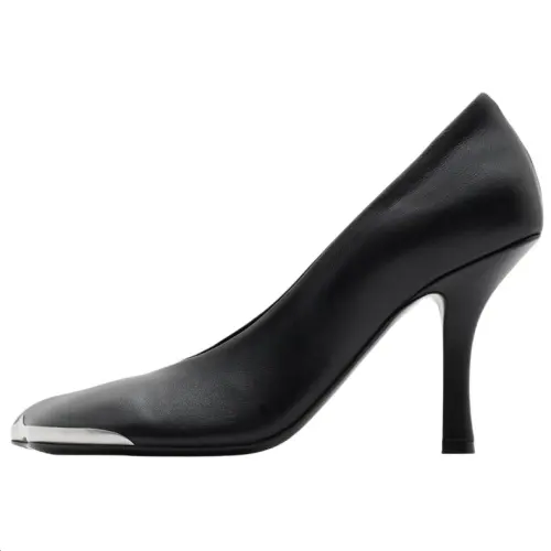 Burberry Leather Slim Heel High Heels 9cm Women's Black