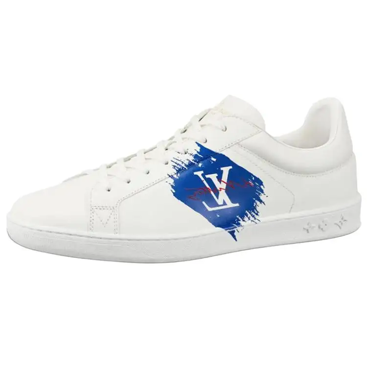 LOUIS VUITTON Luxembourg Stylish Skateboarding Shoes Men's Blue White