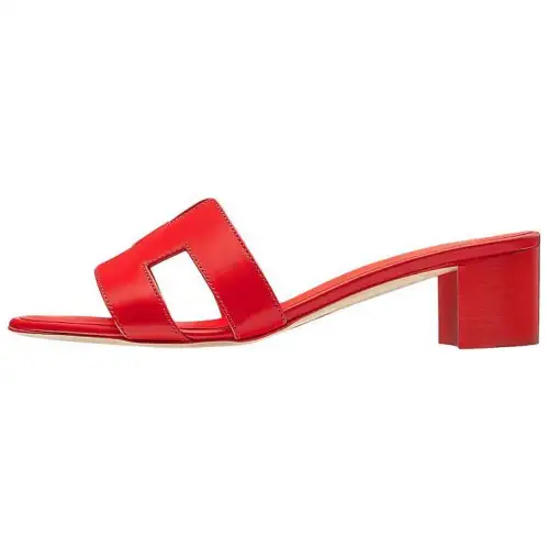 HERMES Oasis Slide Slippers Women's Red