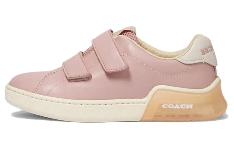 COACH Leather Low top Stylish Skateboarding Shoes Women's Pink