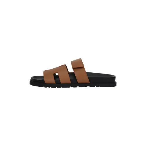 HERMES Chypre Sandal Naturel Black Smooth Calfskin Leather M