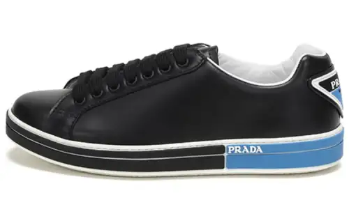PRADA Low top Stylish Skateboarding Shoes Men's Black Blue
