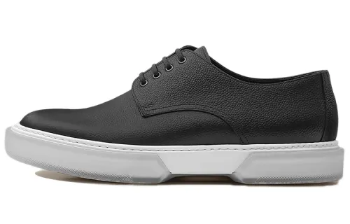 HERMES Eveil Leather Men's Casual Shoes Men's Black